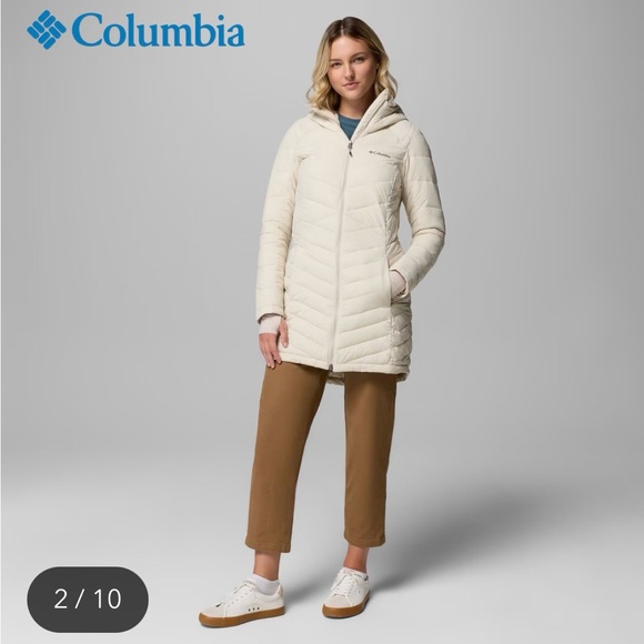 Columbia Women's Joy Peak ll Mid Cream Hooded Puffer Jacket in Medium NWT - Picture 2 of 16